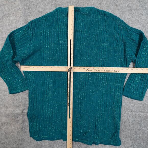 Vintage Diane von Furstenberg Sweater Womens M/L Color Authority Green Metallic - Picture 5 of 8